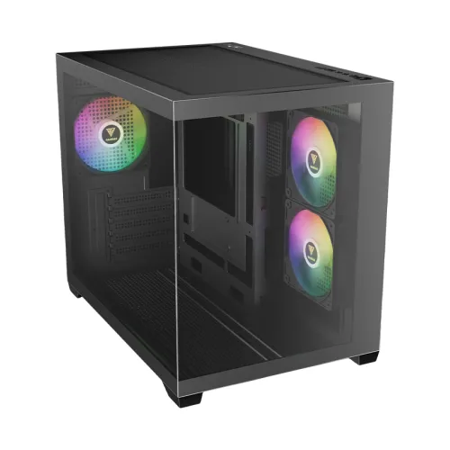 CASE GAMDIAS AURA GC10M V2 ARGB BLACK – MICRO TOWER | 3 FAN ARGB | GPU 400MM